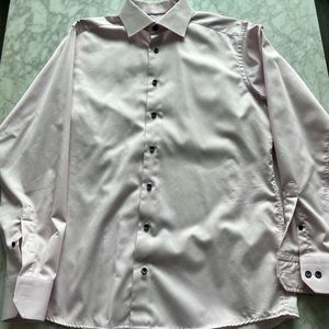 Eton Pink Twill Men’s Slim Dress Shirt Size 16
